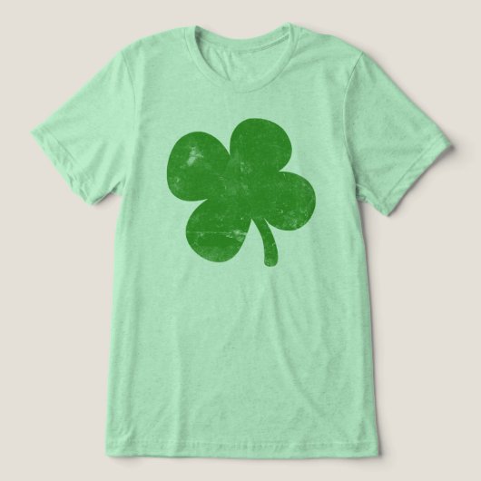  Groene Shamrock Four Leaf Clover Graphic Tri-Blend Shirt (Design voorkant)
