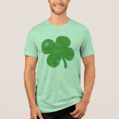  Groene Shamrock Four Leaf Clover Graphic Tri-Blend Shirt (Voorkant)