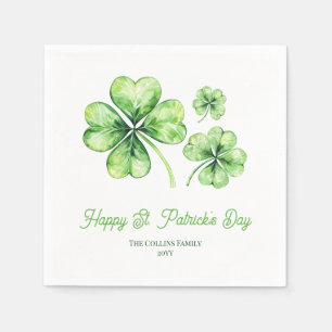 Groene Shamrock Gelukkig St. Patrick's Dag Feest Servet