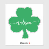 Groene Shamrock Handgeschreven naam Sticker (Vel)