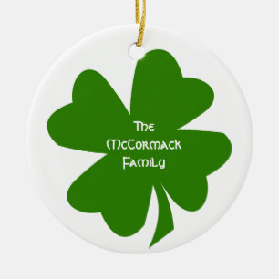 Groene shamrock Ierse monumfamilie Keramisch Ornament
