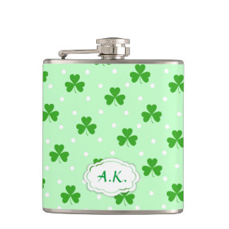 Groene shamrock Irish St. Patrick's daypatroon Heupfles