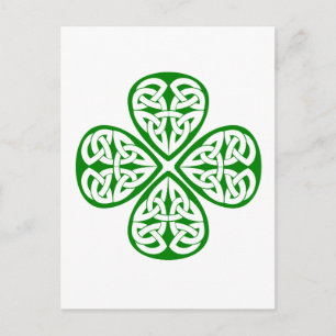 groene shamrock keltic knot briefkaart
