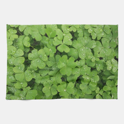 Groene shamrock keukenhanddoek (Horizontaal)