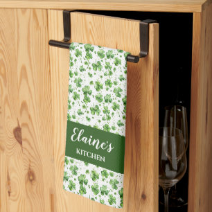 Groene Shamrock Keukenhanddoek Aangepade Cadeau Ie