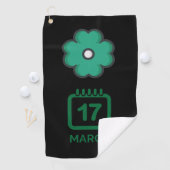 Groene shamrock klaver voor St. Patrick's Day Gol Golfhanddoek (Insitu)