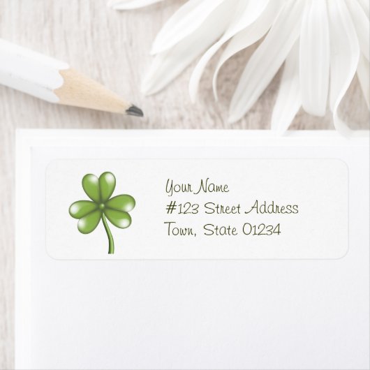 Groene Shamrock Mailing Labels (Insitu)