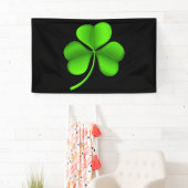 Groene Shamrock op zwart (h) BNCnt Spandoek (Insitu)