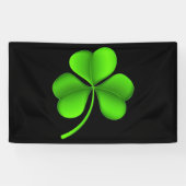 Groene Shamrock op zwart (h) BNCnt Spandoek (Horizontaal)