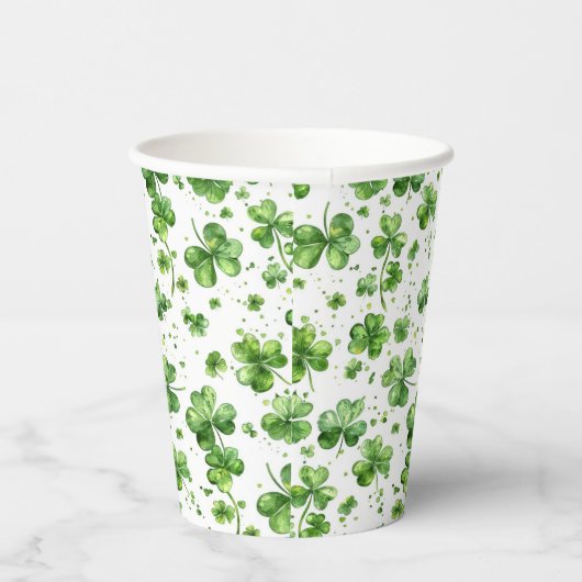 Groene Shamrock Paper Party Cups St. Patrick's Day Papieren Bekers (Rechts)