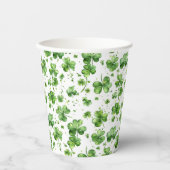 Groene Shamrock Paper Party Cups St. Patrick's Day Papieren Bekers (Voorkant)