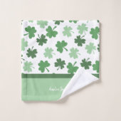 Groene Shamrock patronen St. Patrick's Day Bad Handdoek (Wasdoekje)