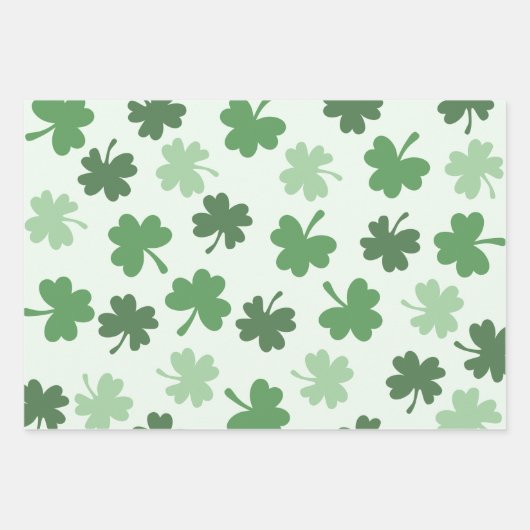 Groene Shamrock patronen St. Patrick's Day Inpakpapier Vel (Voorkant 2)