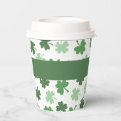 Groene Shamrock patronen St. Patrick's Papieren Bekers (Achterkant)