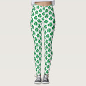 Groene Shamrock patroon St Patrick's Day Leggings (Voorkant)
