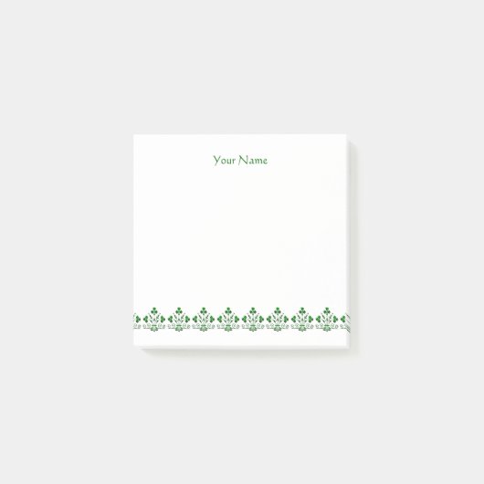 groene Shamrock Pattern Custom Stickies Post-it® Notes (Voorkant)