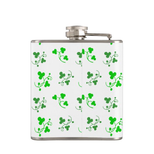 Groene Shamrock Pattern-fles Heupfles (Achterkant)