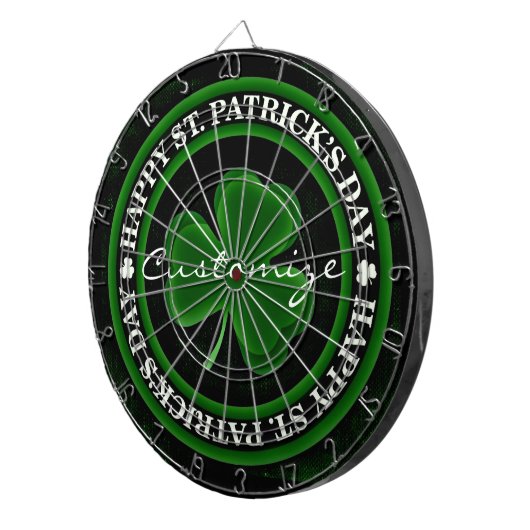 groene Shamrock St Patrick's Day Dartbord (Voorkant Rechts)
