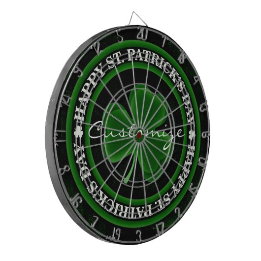 groene Shamrock St Patrick's Day Dartbord (Voorkant Links)