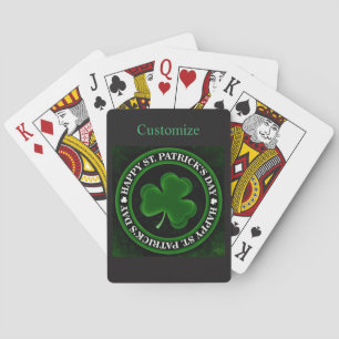 groene Shamrock St Patrick's Day Pokerkaarten