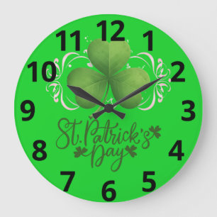 Groene Shamrock St. Patrick's Day Wandklok Grote Klok