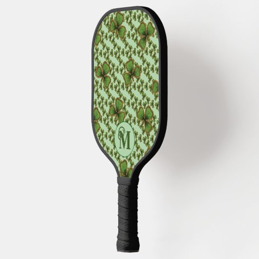 Groene Shamrock Style Clovers Iers Pickleball Paddle (Links)