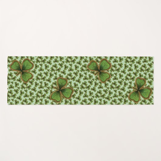 Groene Shamrock Style Clovers Iers Yogamat (Voorkant (horizontaal))
