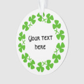 Groene Shamrockand-rand Tekst toevoegen Ornament (voorkant)