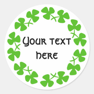 Groene Shamrockand-rand Tekst toevoegen Ronde Sticker