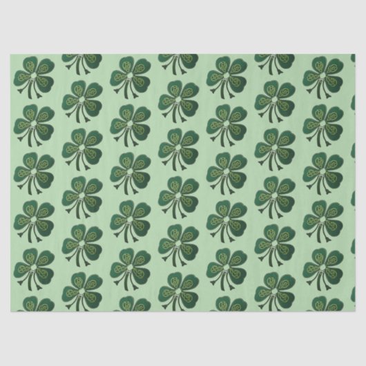Groene Shamrocks 2025 Tissuepapier (Voorkant)