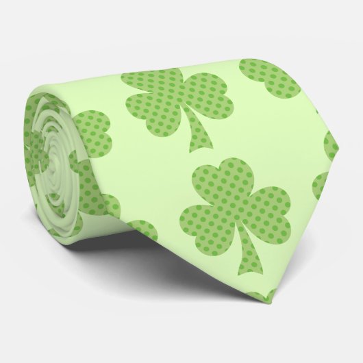 Groene Shamrocks bedekt het pokkenpatroon Stropdas (Opgerold)