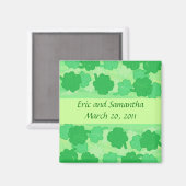 Groene Shamrocks, Bewaar de datum bruiloft magnete Magneet (Voorkant / Achterkant)