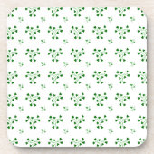 Groene Shamrocks Circles Pattern Bier Onderzetter (Voorkant)
