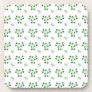 Groene Shamrocks Circles Pattern Bier Onderzetter