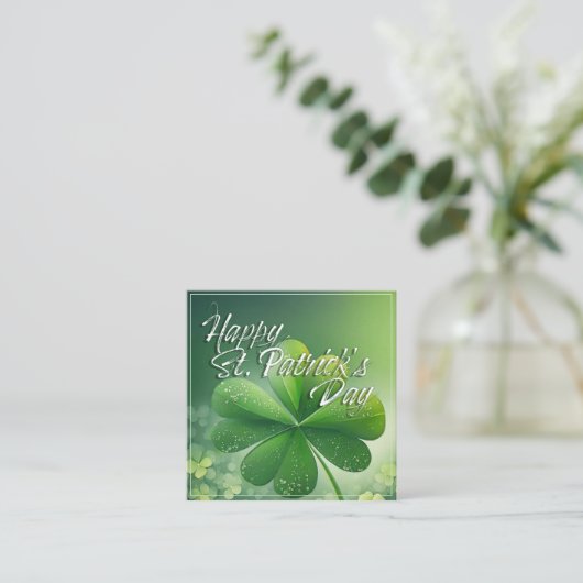 Groene shamrocks Fijne St. Patrick's Dag (7) c Notitiekaartje (Staand voorkant)