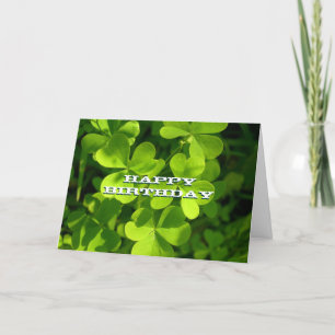 Groene Shamrocks Happy Birthday Custom Kaart