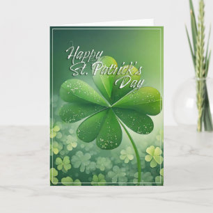 Groene Shamrocks Happy St. Patrick's Day (7) c Kaart