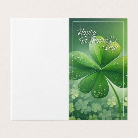Groene Shamrocks Happy St. Patrick's Day (7) c Kaart (Buitenkant ongevouwen)