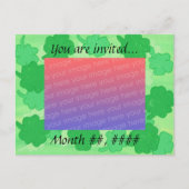 Groene Shamrocks Huwelijksfoto Uitnodigingskaarten Uitnodiging Briefkaart (Voorkant)
