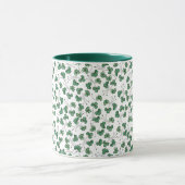 Groene Shamrocks op White Ringer Mok (Midden)