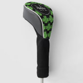 Groene Shamrocks Patroonmonogram Golfheadcover (Schuin)