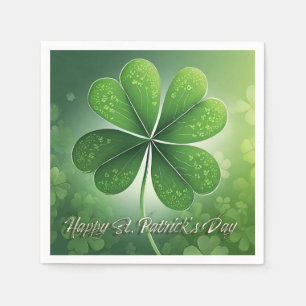 Groene Shamrocks Prettig St. Patrick's Dag (8) c Servet