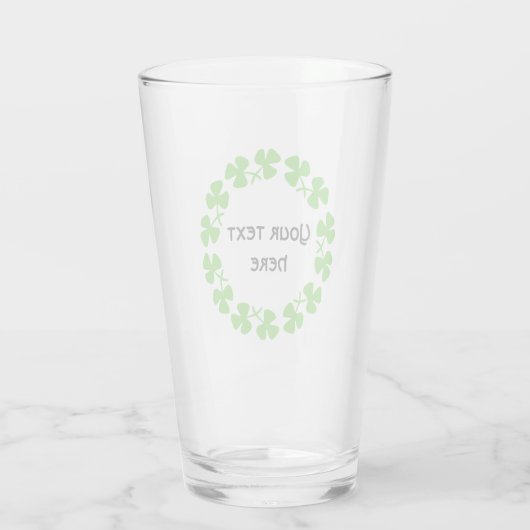 Groene Shamrocks-rand Tekstmetaal-versiering toevo Glas (Achterkant)