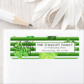 Groene Shamrocks | Retouradres St. Patrick's Day Etiket (Insitu)