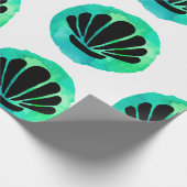 Groene Shell Patroon Cadeaupapier (Hoek)