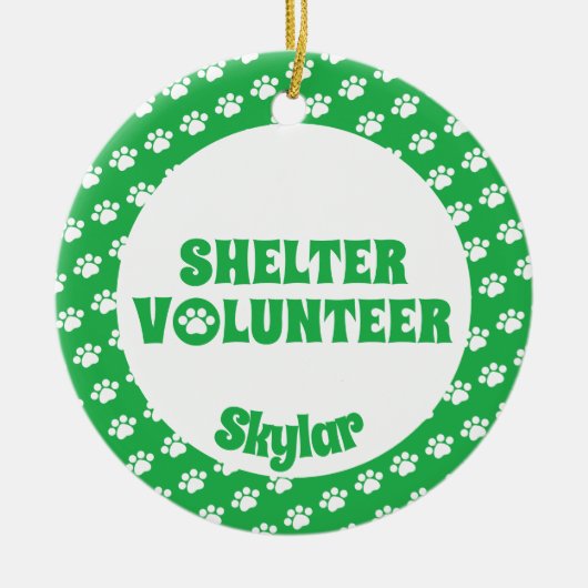 Groene Shelter Volunteer Keramisch Ornament (Voorkant)