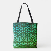 Groene Shibori Print Pattern Canvas tas (Achterkant)