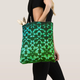 Groene Shibori Print Pattern Canvas tas