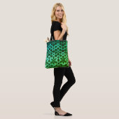 Groene Shibori Print Pattern Canvas tas (Op model)