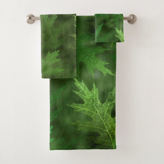 Groene Shimmer  Bladbladeren Herfst Bad Handdoek (Insitu)